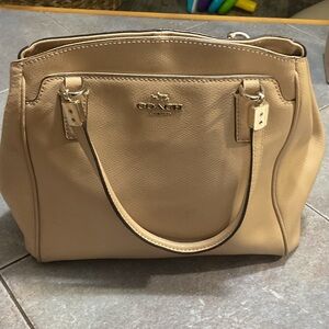 Coach Beige Leather Shoulder Bag